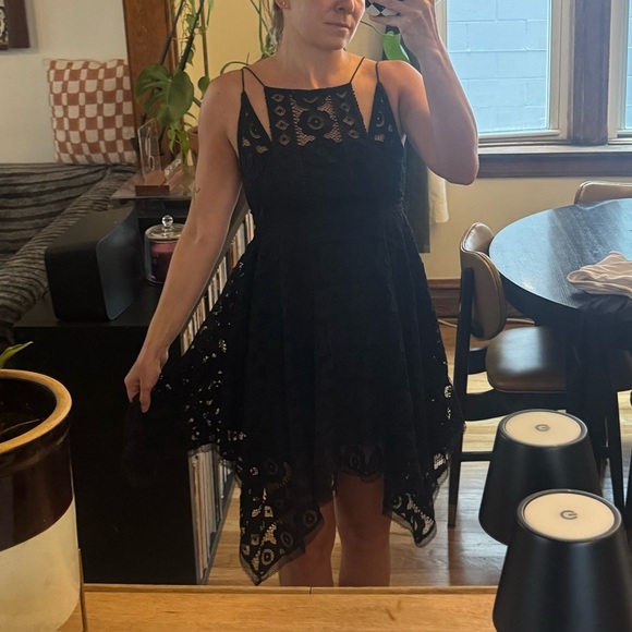 Free People Black Asymmetrical Sundress Cocktail - Picture 1 of 3